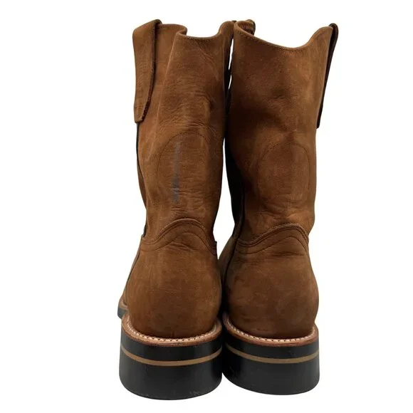 Original Michel Mid Calf Cognac Nubuck Leather Boots Made in Mexico Men's sz 10